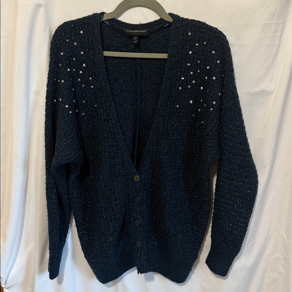Lane Bryant Teal Knit Cardigan